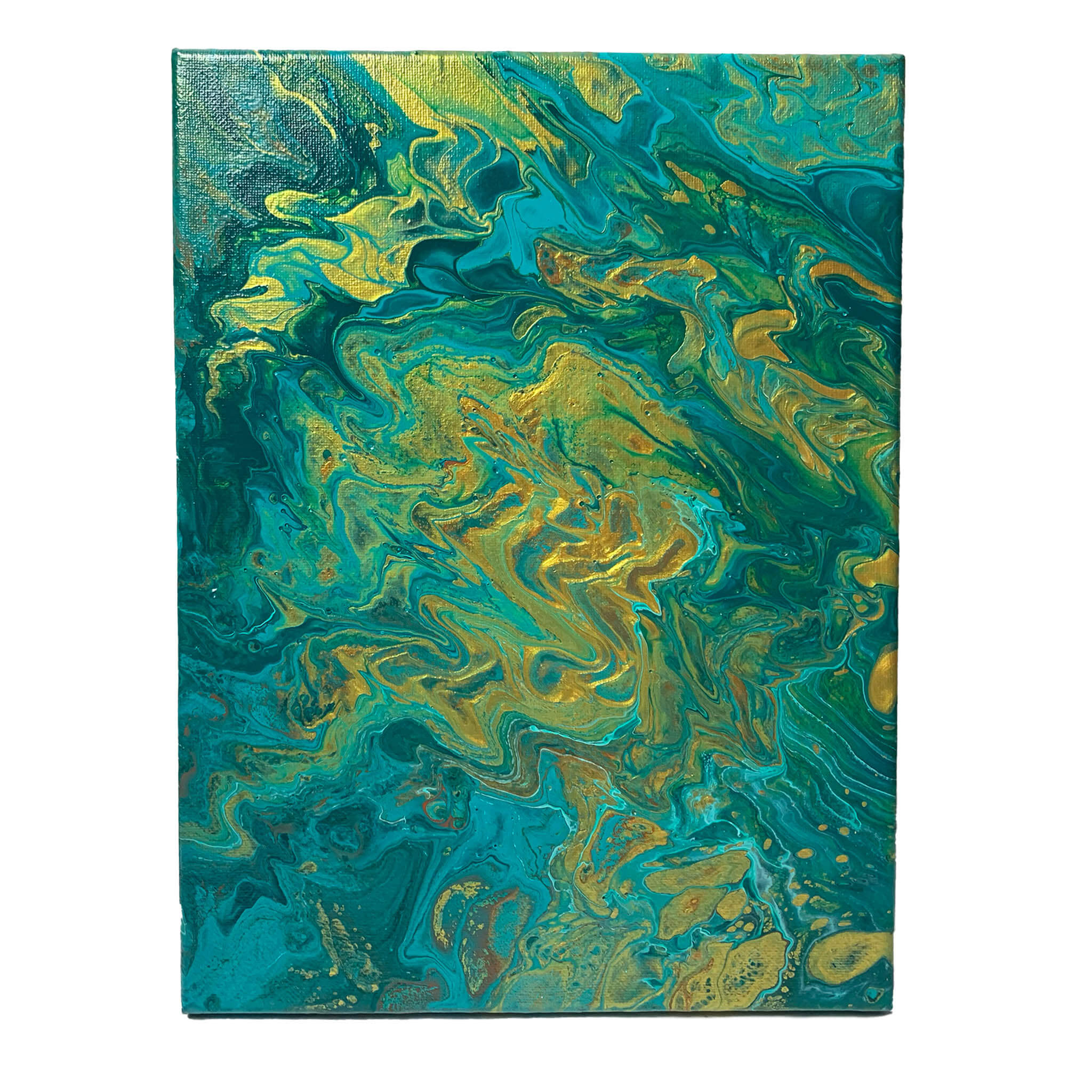 “Tranquil”- 9x12 in. Abstract Acrylic Pour Painting