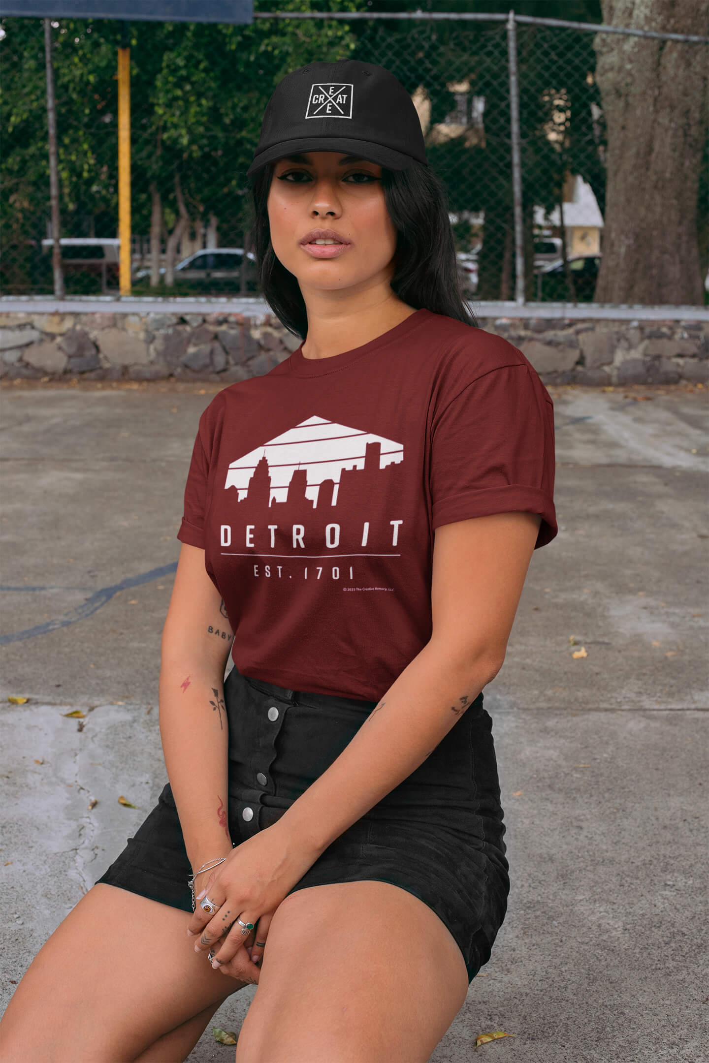 Detroit 1701 Long Sleeve T-Shirt - Maroon