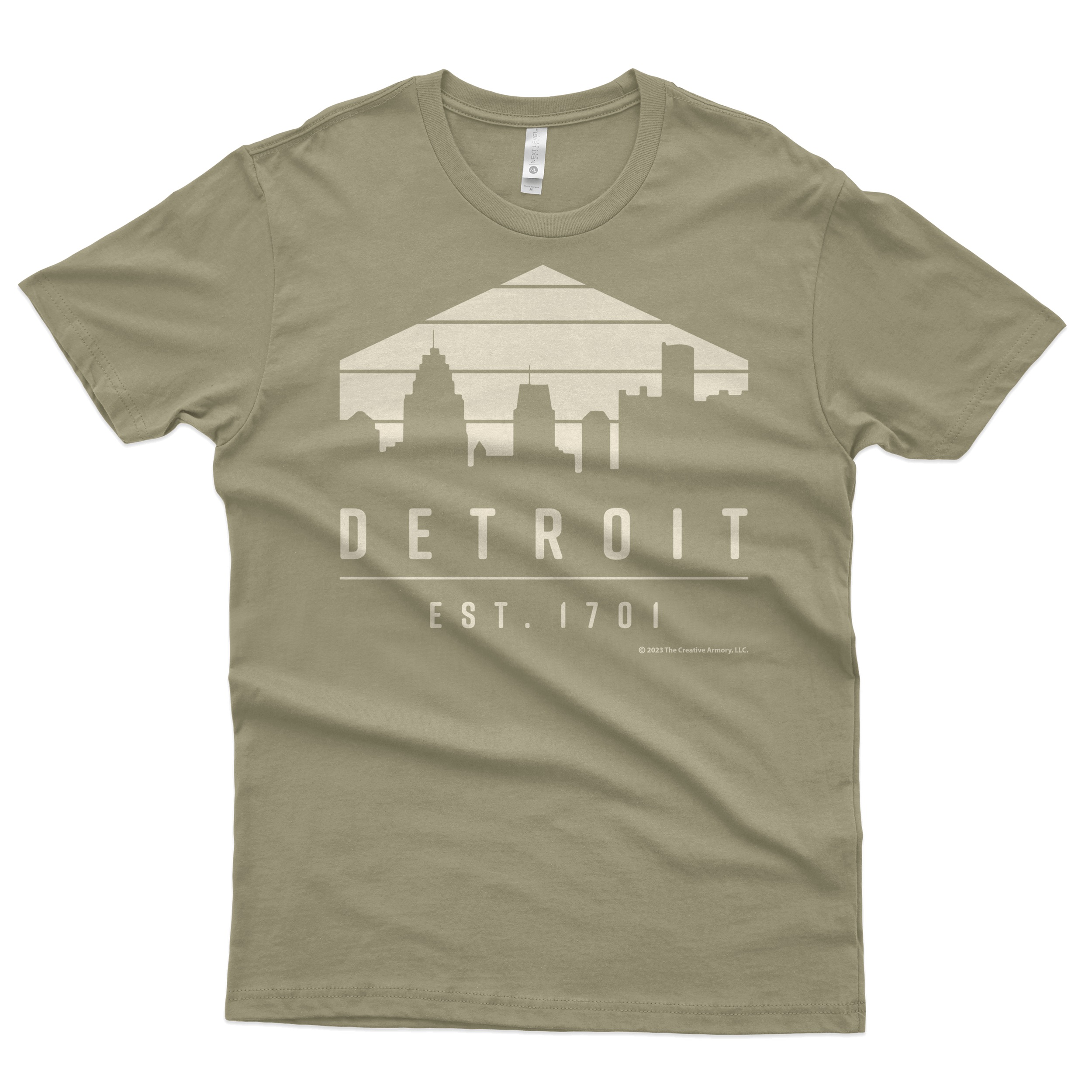 Limited Edition Spring 2023 Detroit 1701 T-Shirt (Olive and Cream)