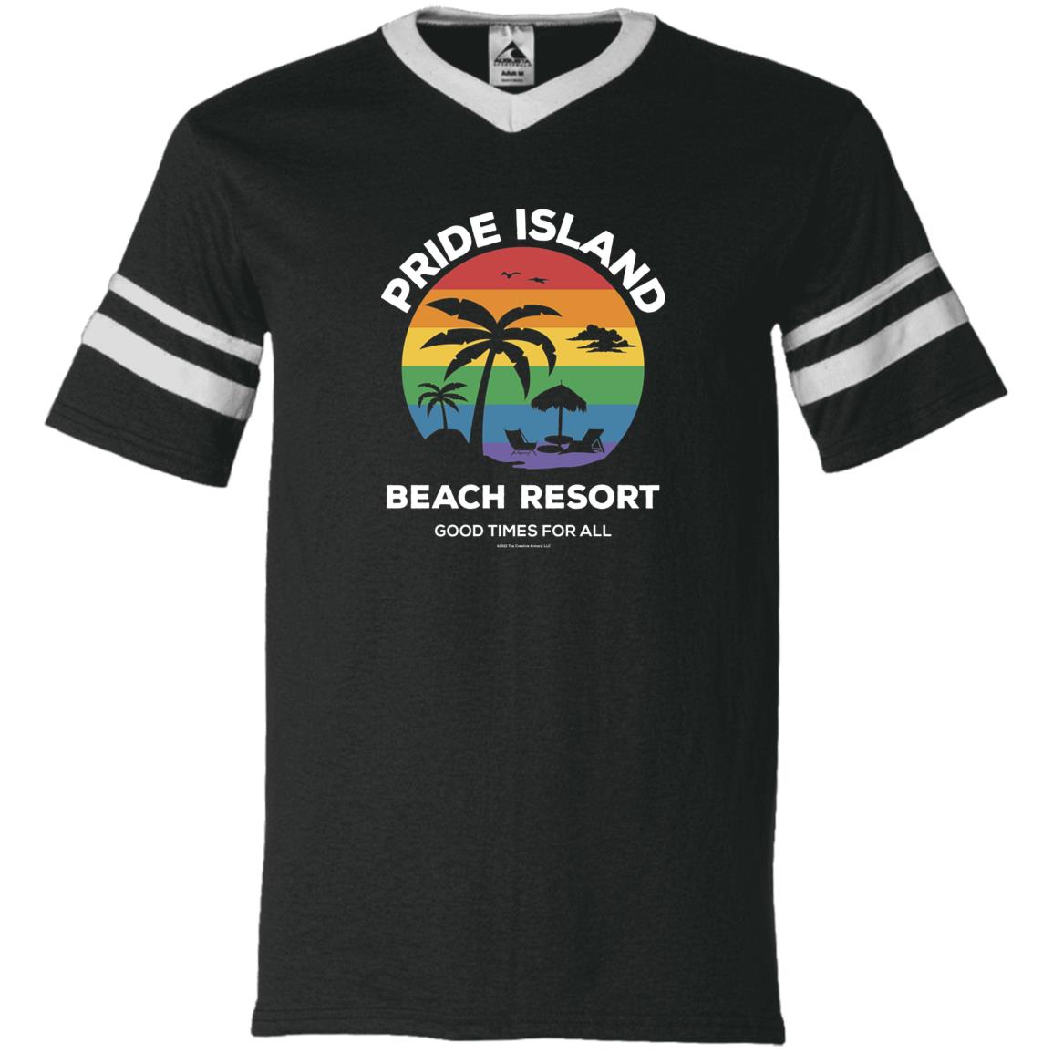 Pride Island V-Neck Stripe Sleeve Jersey