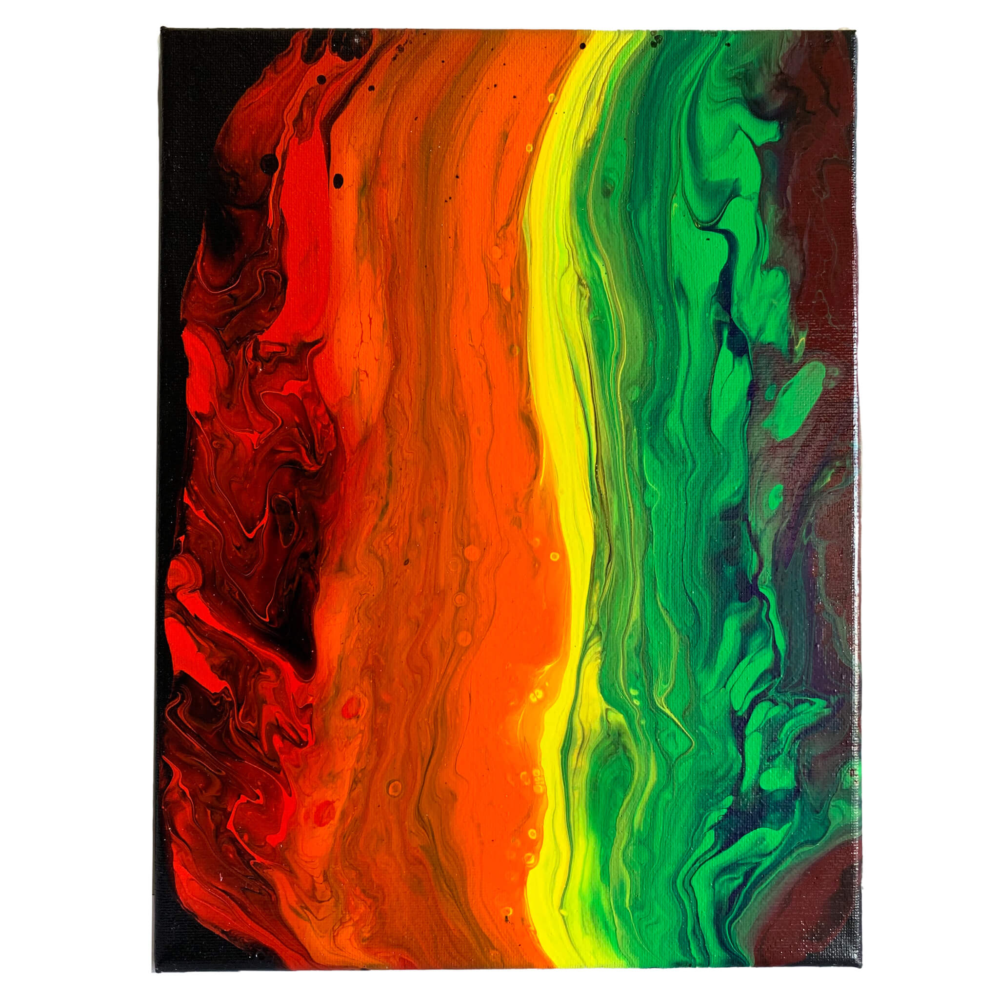 'Rainbow River'-9x12 in. Abstract Acrylic Pour Painting